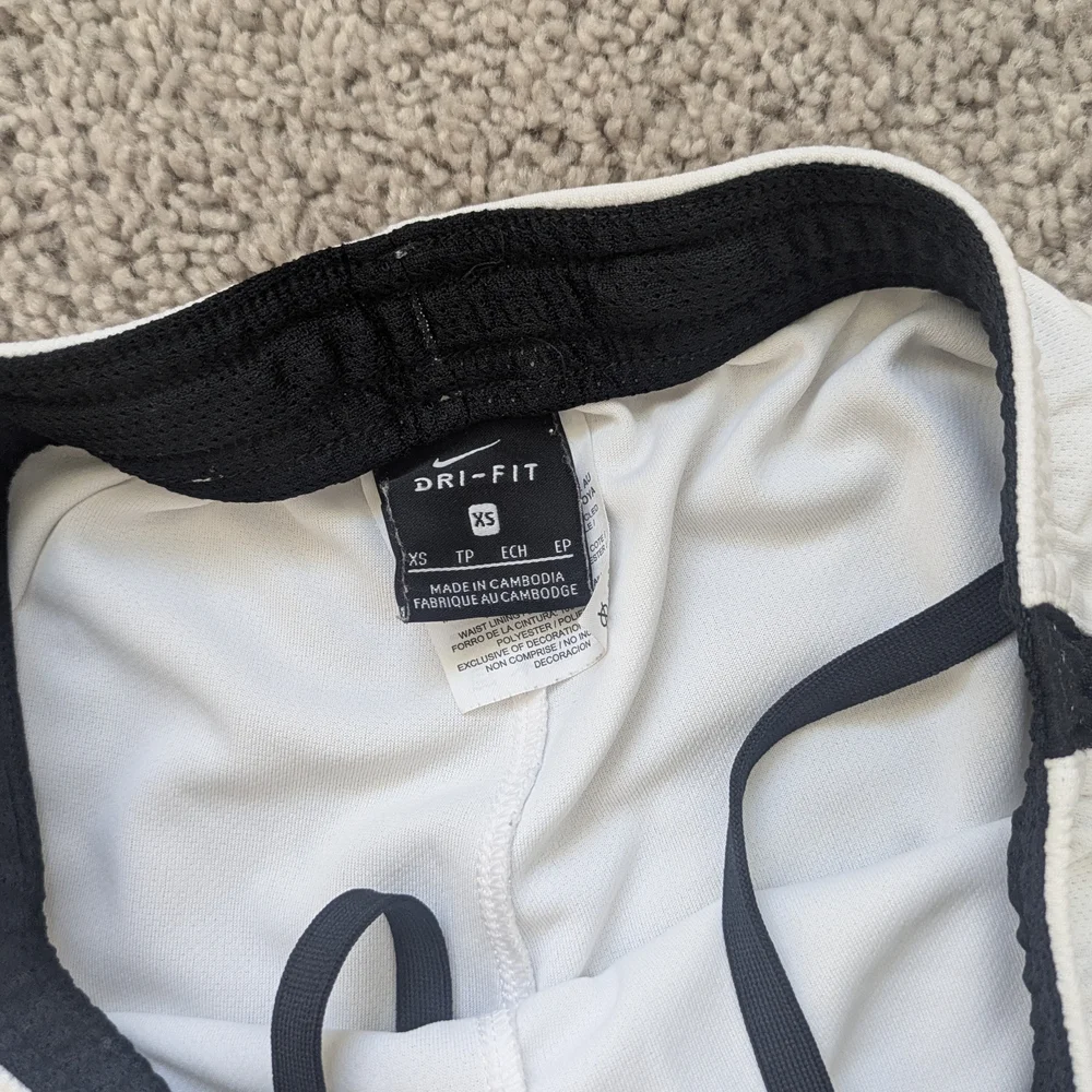 Nike Dri-FIT White Soccer Shorts with Black Accents - Picture 2 of 4
